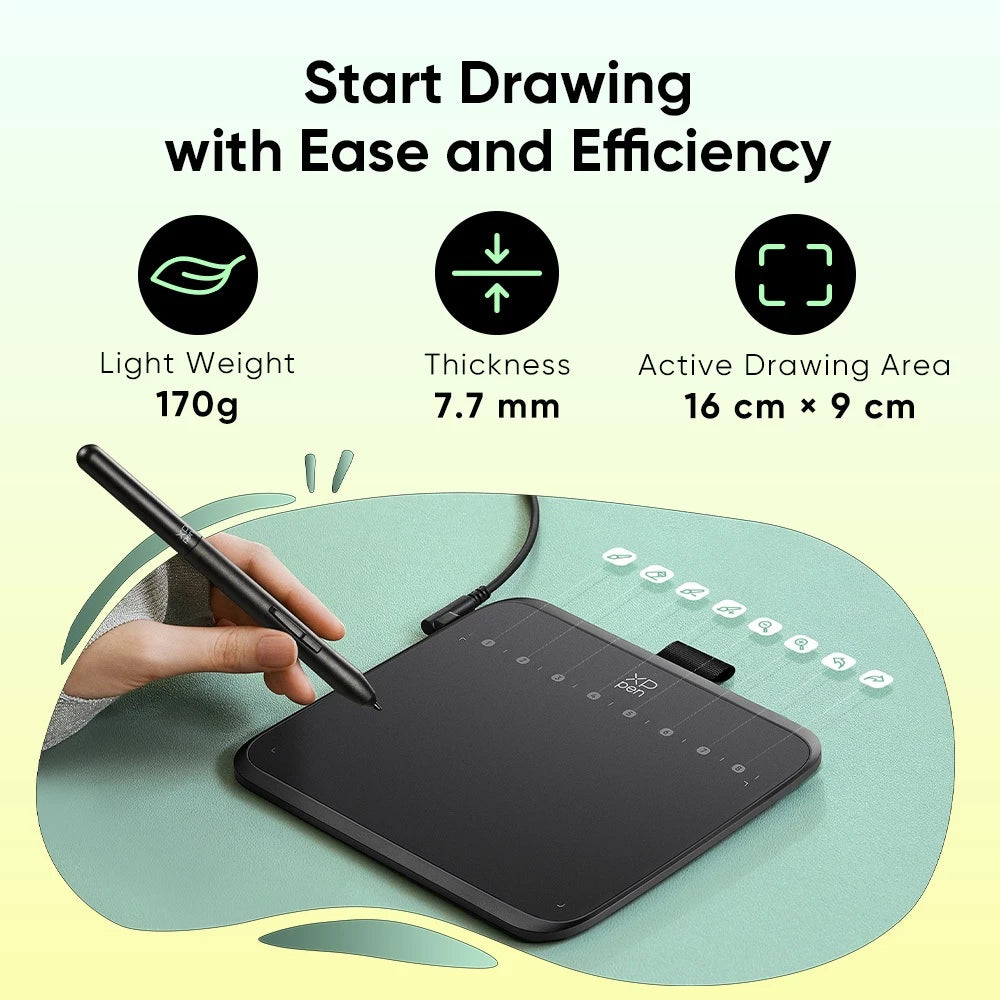 Pen Tablet Graphics Drawing Tablet Digital Drawing Pad with 16k Pressure Levels Stylus Good For OSU