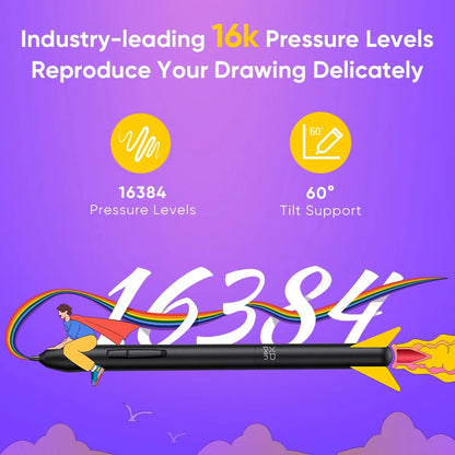 Pen Tablet Graphics Drawing Tablet Digital Drawing Pad with 16k Pressure Levels Stylus Good For OSU