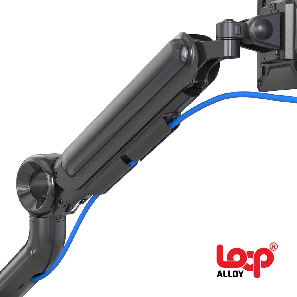 Alloy Single Gas Lift Monitor Mount with Clamp Premium (Black)