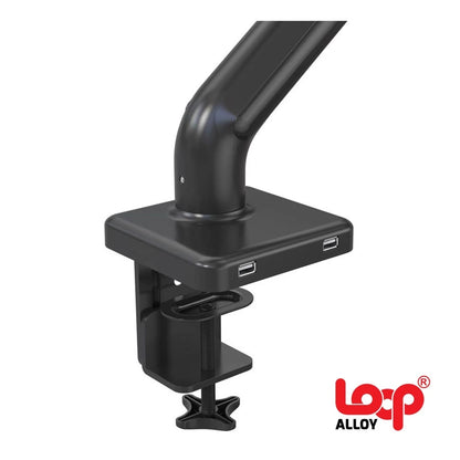 Alloy Single Gas Lift Monitor Mount with Clamp Premium (Black)