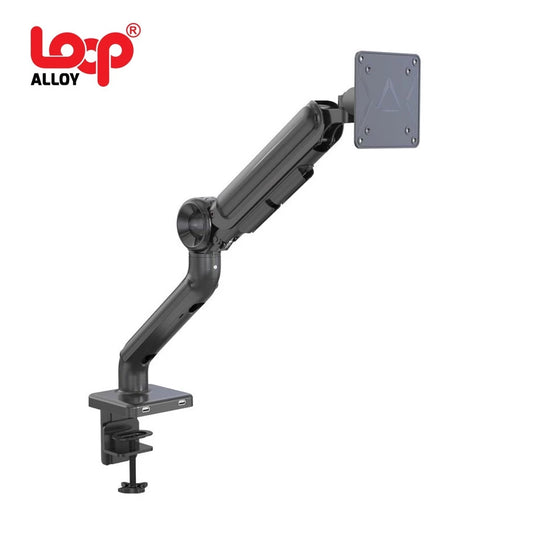 Alloy Single Gas Lift Monitor Mount with Clamp Premium (Black)