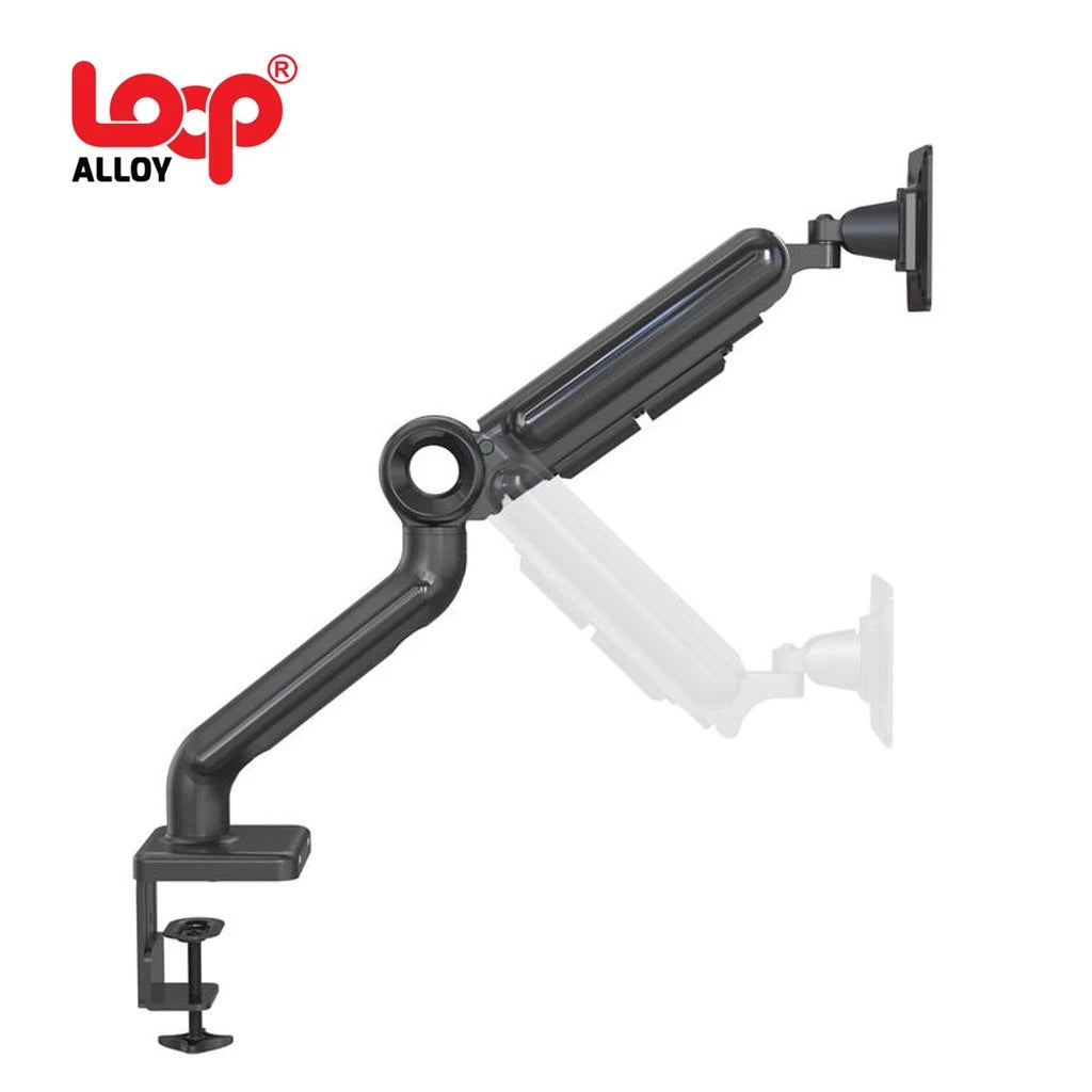 Alloy Single Gas Lift Monitor Mount with Clamp Premium (Black)