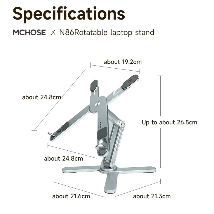 Laptop Stand 360 ° Rotating Desktop Elevated Aluminum Heat Dissipation Folding Holder