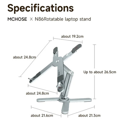 Laptop Stand 360 ° Rotating Desktop Elevated Aluminum Heat Dissipation Folding Holder